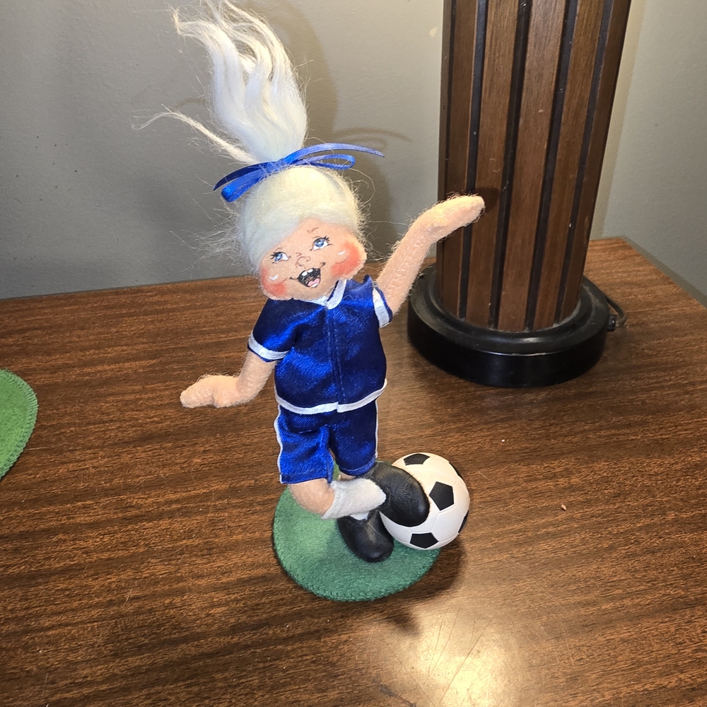 Annalee Blue Soccer Player Doll with Ball